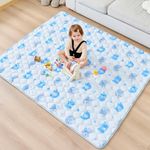 Lasoftan Baby Play Mat 71" X 59", Extra Thicker & Large Baby Mat for Floor, Soft Non-Slip Cushioned Play Mats for Babies, Toddlers, Foldable and Washable Baby Play Mat