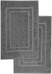 NatureMark Pack of 2 Terry Towelling Bath Mats, 50 x 80 cm, 100% Cotton, Anthracite Gray