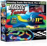 USA Toyz Glow Race Tracks and LED Toy Cars - 360pk Glow in The Dark Bendable Rainbow Race Track Set STEM Building Toys for Boys and Girls with 2 Light Up Toy Cars