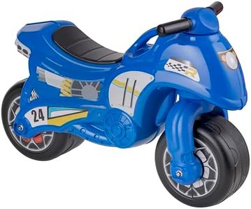 Baroni Toys Moto Giocattolo per Bambini, Motocicletta Spingi e Vai in plastica con Ruote Larghe, Moto Primi Passi per Bambini 1-4 Anni, Blu