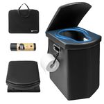 Brarvagur XXL Portable Toilet Camping for Adults,17.5" Foldable Extra Large Camping Toilet Portable, Portative Travel Toilet with Handbag for Hiking, Roadtrip, Trucks, Car, Boat, Tent and Beach