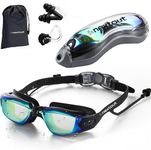 Nextout Swimming Goggles, Swimming Goggles Adult Men Women & Kids 8-14+, Swim Goggles with Ear plugs attached & Nose Clip in Carry Bag - No Leaking, Anti Fog, Clear Vision & UV protection Lens Goggles