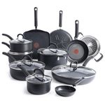 T-FAL E765SH Ultimate Hard Anodized Nonstick Cookware Set, Aluminum, Black