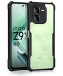 WOW IMAGINE Thermoplastic Polyurethane Shock Proof Clear Protective Back Case For Iqoo Z9X 5G-Airedge Technology|360 Degree Camera Protection|Transparent Hybrid Back Case Mobile Cover-Black