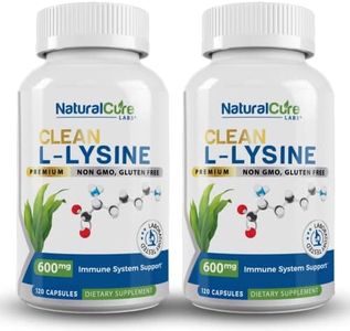 Natural Cure Labs Clean L-Lysine 600mg, 120 Capsules | Vegan, Non-GMO, & Gluten Free
