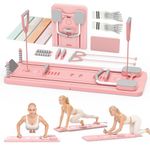 Northdeer Pilates Reformer Set, 2025 Upgraded 8 in 1 Pilates Equipment, Multi-Purpose Foldable Pilates Sliding Board Home (Pink)
