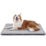 ZENGAOOU Dog Bed Washable, Large Dog Bed with Anti-Slip Bottom, Soft Warm Pet Dog Crate Mattress for Medium Large Dogs, Grey, 90 x 60 x 5CM