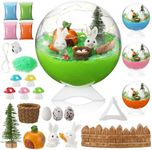 Hollowfly 4 Set Light up Terrarium Kit for Kids Bunny Terrarium Crafts Kit Make Your Own Night Light Toys Craft Kits Crystal Growing Kit for Boys Girls Birthday Gifts