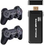 EASEMER USB Wireless Console Game Stick Video Game Console Built-in 3000 Classic Games 8 Bit Mini Retro Controller HDMI Output Dual Player- 4K Ultra HD Game Stick