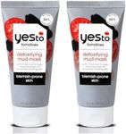 Yes To Tomatoes Clear Skin Detoxifying Charcoal Mud Mask For Acne Prone Skin Draw Out Impurities And Prevent Breakouts Contains Salicylic Acid 96 Natural Ingredients, Red, Tomato, 2.006 Fl (Pack of 2)