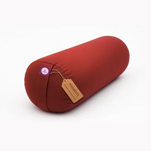 Yogikuti Round Bolster for Restorative Yoga & Meditation, Cotton Pillow best for Back Support & Chest-Opening in Iyengar Yoga, Cotton Bolster (Maroon)