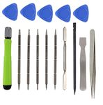 WOWSOME Mobile Repairing Tools 1 Tweezers and 5 Plastic Openers, 1 steel opener pry tool Repair Tool Kits, for Mobile Phone, PC Laptop, Tablet, Watch Hand Tool Kit (15 Tools)