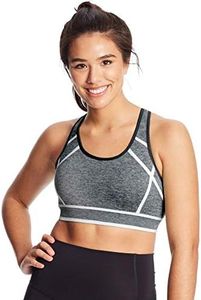 C9 Champion Women's Fashion Seamless Racerback Bra, Ebony Heather/White, M