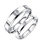 Daesar Couples Wedding Rings Sets, Engagement Rings for Men and Women Set Stainless Steel Polished 3/5MM with Round Cubic Zirconia Silver Women Size 8 & Men Size 11