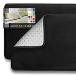 Clara Clark 2 Piece Bathroom Rugs Bath Mat Set, Velvet Memory Foam Bath Mats for Bathroom - Non-Slip, PVC Backing Bath Rugs, Washable Bathroom Rug Mats - Dries Quickly, Bathroom Rug Set - Black