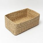 Habere India-All the Cultures Fabricating India Storage Baskets | Cane Or Bamboo Basket | Tray Online As Gift Hamper Basket | Wardrobe Basket (Medium), Rectangular, Beige