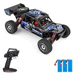 GoolRC WLtoys 124018 RC Car, 1/12 Scale 2.4GHz Remote Control Car, 4WD 60km/h High Speed Racing Car, Off-Road Buggy Drift Car RTR with Aluminum Alloy Chassis, Zinc Alloy Gear and 3 Batteries