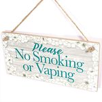 Please No Smoking or Vaping - Informational Home Decor Accessory Sign/Plaque