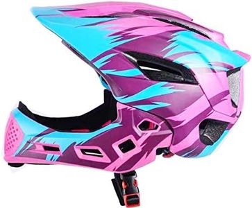Kids Full Face Helmets, Kids Bike Helmet MTB Mountain BMX Multi-Sport Detachable Helmet from Toddler to Youth, Suggest Age 5-12 Years CPSC Certificated (Pink)