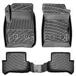 RizLiner 2015-2022 Chevrolet Colorado Extended Cab & GMC Canyon Extended Cab Floor Mats 3D Custom Fit Compatible with Colorado & Canyon Rubber Car Mats Laser Measured All Weather Waterproof (Black)