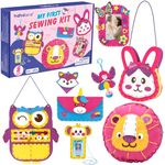 hahaland Sewing Kit for Kids Toys for Ages 5-8 Girls, 8 Easy DIY Projects of Stuffed Animal Plush Pillow Craft with Unicorn,Bunny,Lion, Arts & Crafts for Beginner Gift for Girls Aged 5+