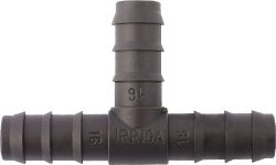 Irriga Pipe Fitting: 13mm Tee (Pack of 5), Barbed Connector for Irrigation Pipe