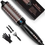 Terviiix 38MM Thermal Brush Create Blowout Look, Get Loose & Volume Layer Hair, Ceramic Tourmaline Ionic Hot Brush Heated Curling Brush, Digital Display 9 Temperatures Curling Iron, Dual Voltage