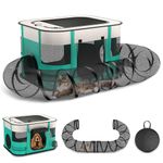 Upgrade Outdoor Cat Enclosure, Outdoor Cat Playpen Enclosed, Portable Catio Outdoor Cat Tent with Tunnel for Indoor Cats Small Animals and Puppy