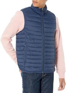 Amazon Essentials Men's Lightweight Water-Resistant Packable Puffer Vest, Navy, Medium