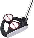MAZEL Golf Two-Ball Putter for Men Easy to Align, Premium Milled Face, Improve Stablity,Right Handed 34 Inch, Putter Headcover Included (Black&Blue Grip)