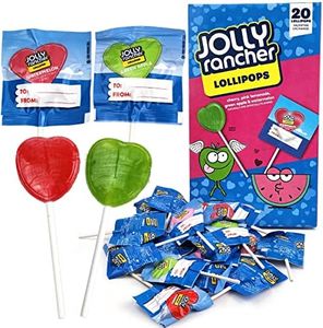 JollyRancher Heart Lollipops – 20 pcs Heart Shaped Lollipops – Valentine’s Pack – Delicious Valentines Day Candy In Sealed Bags – Individually Wrapped Valentine Day Lollipops – Ideal For Friends and