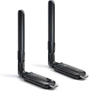 PWAYTEK Wireless HDMI Transmitter and Receiver Kit, 5GHz Long Range 1148ft (350m), Plug & Play 1080P Full HD,TX+RX (Expandable to 6 Screens), Compatible with Laptop/Camera/Projector/HDTV Black