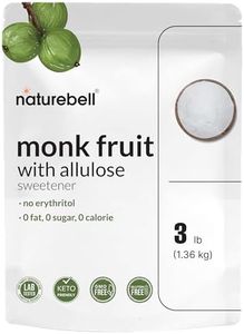 Monk Fruit & Allulose Sweetener with No Erythritol, 3 Pounds | 0 Aftertaste, 0 Calories, 0 Net Carbs – 1:1 Sugar Substitute – Perfect Sweet Balance for Baking, Cooking, Beverages – Keto, Vegan