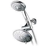 HotelSpa 6'/4' Shower-Head/Handheld Shower Spiral Combo w/Patented ON/Off Pause Switch and 5-7 Foot Stretchable Stainless Steel Hose (Premium Chrome)