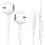 In-Ear i Phone Headphones, [MFI Certified] Wired i Phone Earphones HiFi Audio Stereo with Microphone & Volume Control Headset Compatible with i Phone 14/1 3/12/SE/11/X/8 Plus，Support All iOS Systems