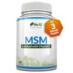 MSM 1200mg - 180 Capsules - 3 Month Supply - Methylsulfonylmethanethane with Added Vitamin C and Selenium - High Strength MSM