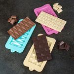 3-Piece Break Apart Funky Shapes Silicone Chocolate Moulds - Food-Grade Non-Stick, Reusable DIY Candy Molds for Slab Protein & Energy Bars, Ideal for Baking Treats (1 Pack - 3pcs)