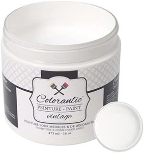 Colorantic Vintage Furniture Chalk Based Paint for DIY Home Decor Craft Art (Cotton Ball, 16 oz)