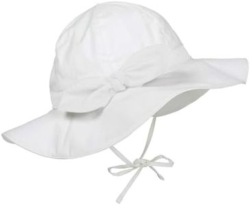 Durio Baby Girl Sun Hat Baby Girl Gifts Cute Bowknot Summer Baby Girl Hat Toddler Girl Hat UPF 50+ Toddler Girl Boy Sun Hat Ivory White Bowknot 18.9"(48cm)/6-12 Months