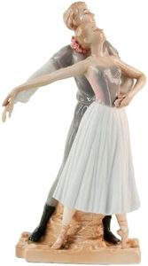 MTME Porcelain Figurines, Couple Dancers, Sculpted Statue, Handicrafts, Art Ware, Sculpture, Home Decor (Homodromous)