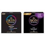 Skyn Selection Non-Latex Condoms - 24 Count - NEW Variety Pack - Skyn Elite, Extra Lube, Excitation & Original & Skyn Elite Condoms - 22 Count - Ultra-Thin, Lubricated Latex-Free Condoms
