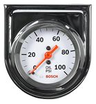 Bosch SP0F000044 Style Line 2" Mechanical Oil Pressure Gauge (White Dial Face, Chrome Bezel)