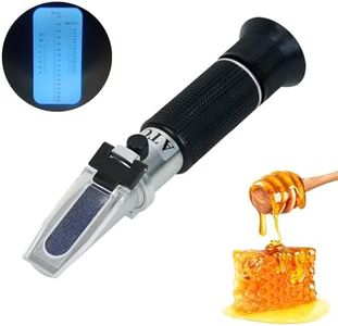 NANBEI Honey Refractometer with ATC, Portable Refractometer for Honey Moisture,Triple Scale (Honey Moisture: 12-27%, Brix: 58-90%, Baume: 38-43°),Ideal for Honey, Molasses,Maple Syrup,Fruit jam