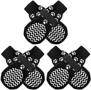 EXPAWLORER 3 Pairs Anti-Slip Dog Socks - Double Side Large Coverage Non-Slip Paw Protector,for Small Medium Large Puppy