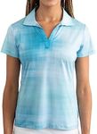 YATTA GOLF Women's Vintage Blue Short Sleeve Moisture Wicking Regular Fit Golf Polo Shirt