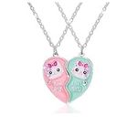 2PCS Adorable BFF Cats Necklaces, Big Sister Little Sister Friendship Necklaces, Best Friends Forever Magnetic Necklace for 2 Girls, Valentine Jewelry Gifts for Girls Mother Sisters Friends