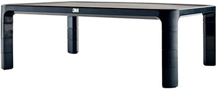 3M Adjustable Monitor Stand MS85B,Black,16-Inches Wide