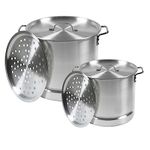 IMUSA USA Steamer, 2 Piece, Silver