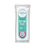 Vega Organic Cotton Pad for Makeup Remover & Face Cleansing, (50 Pieces)