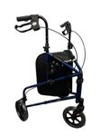 Force Ultra Lightweight 3 Wheel Rollator Aluminium Tri Walker with Bag Flame Blue